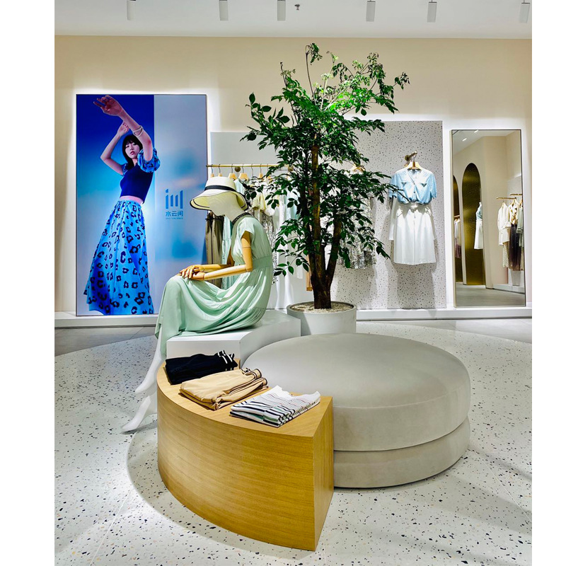 創意沙發商場兒童區域絨布沙發雙層圓腳凳子兒童特色布藝雙色沙發