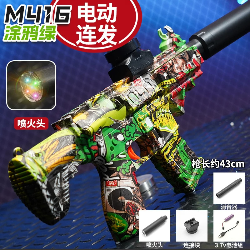 Pistola de Balas Blandas Eléctrica M416 de Plástico, Disparo Continuo, para Niños