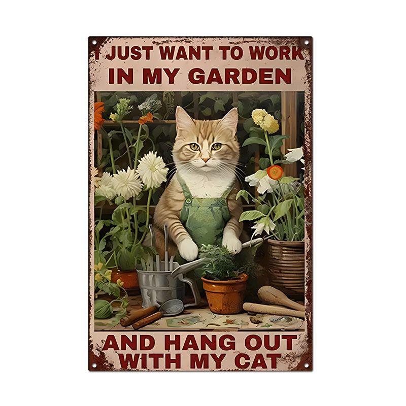 Pintura de hojalata pastoral Flor antigua retro Arte de hierro Pintura colgante pequeña Jardín al aire libre Balcón Decoración de pared Colgante transfronterizo