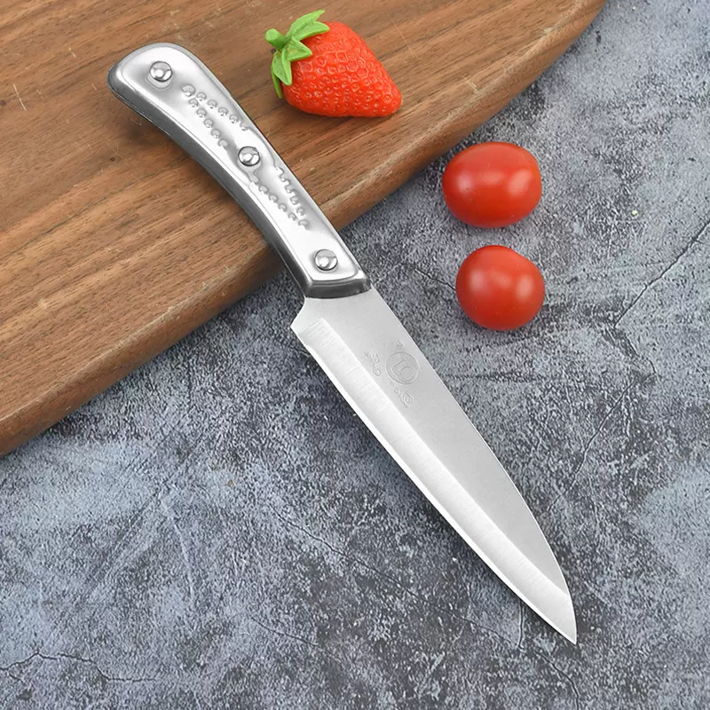 厂家批发5寸钢柄水果削皮刀家用厨房切水果瓜果刀不锈钢果皮刀