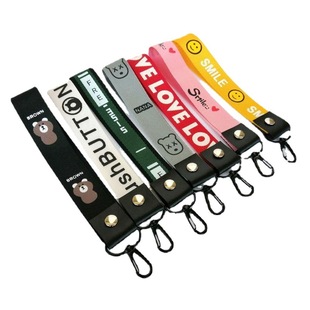 New Cartoon mobile phone lanyard accessories lanyard DIY logo silk screen hand rope wrist short mobile phone lanyard factory