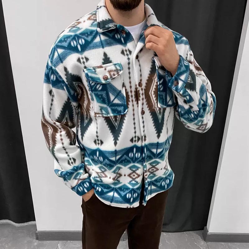 2024. aasta lai sügis-talve meeste etnilise stiiliga trükitud mustriga revääriga jakk_voghion.com