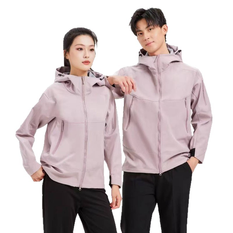 ChicShe ChicShe Style Montagne Outdoor ! Veste softshell à capuche 3D coupe-vent et imperméable pour couple, idéale pour le printemps et l'automne._voghion.com