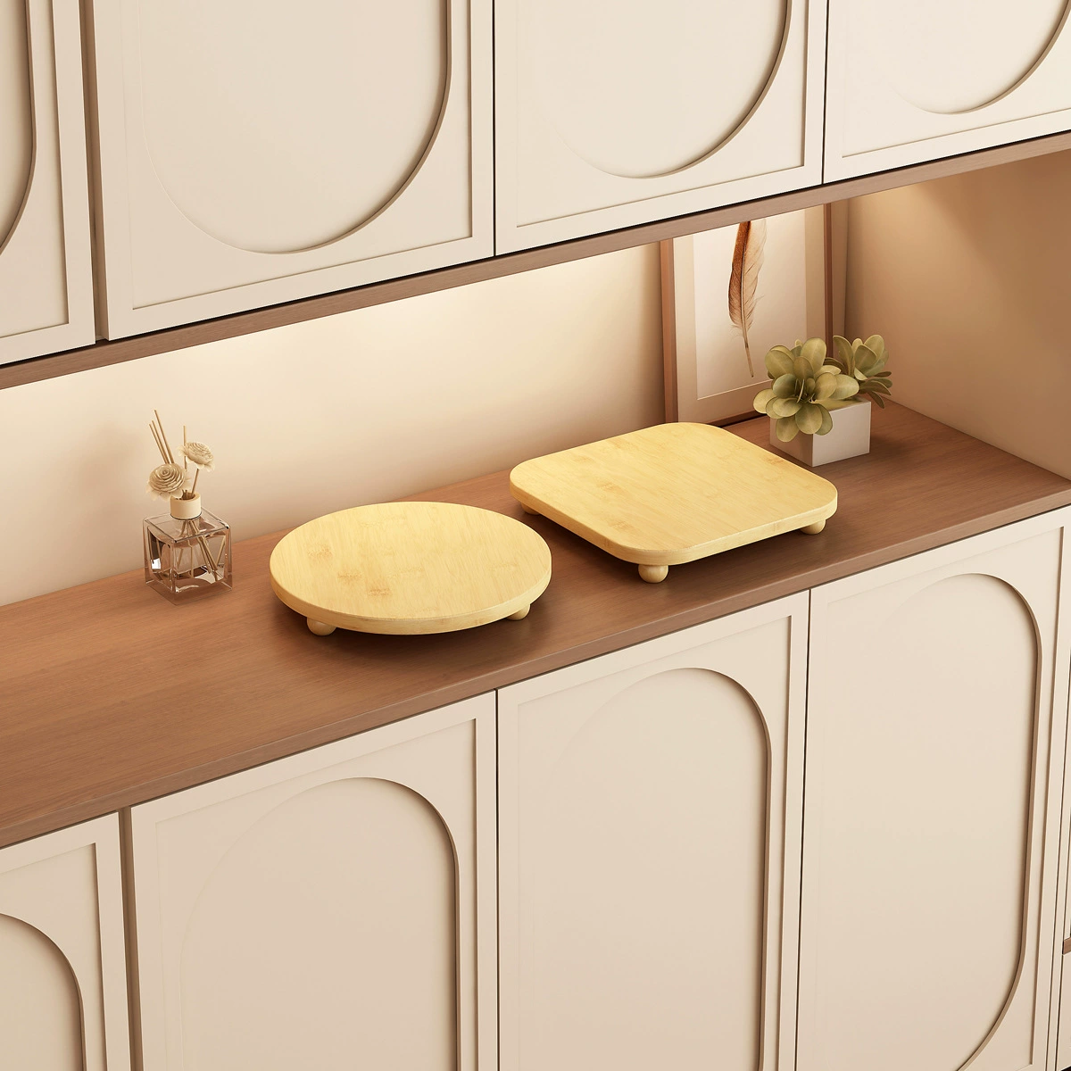 Wooden decorations, table tubing, aromatherapy, candle, stand for bathroom, storage system