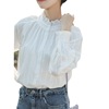 Spring shirt, white long-sleeve, top