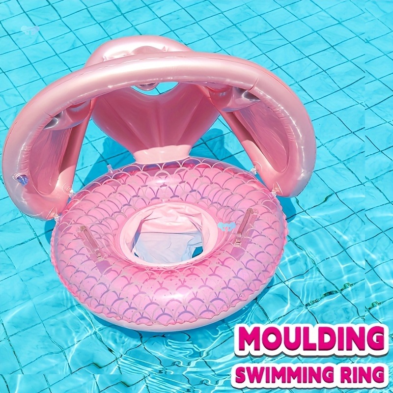 1pc Pink Mermaid Tail Inflatable Swim Ring for Durable pvc