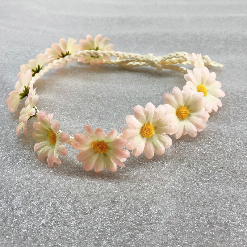 Las nuevas mujeres de la Margarita girasol Garland Seaside Beach flor tocado diadema tejida banda de pelo de la margarita