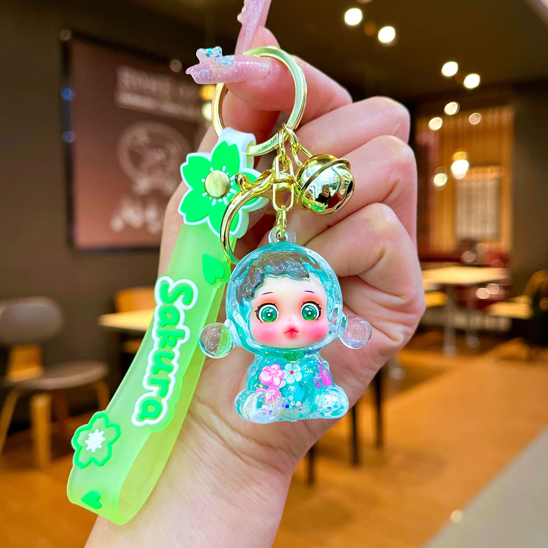 Llavero red acrílico con arena flotante