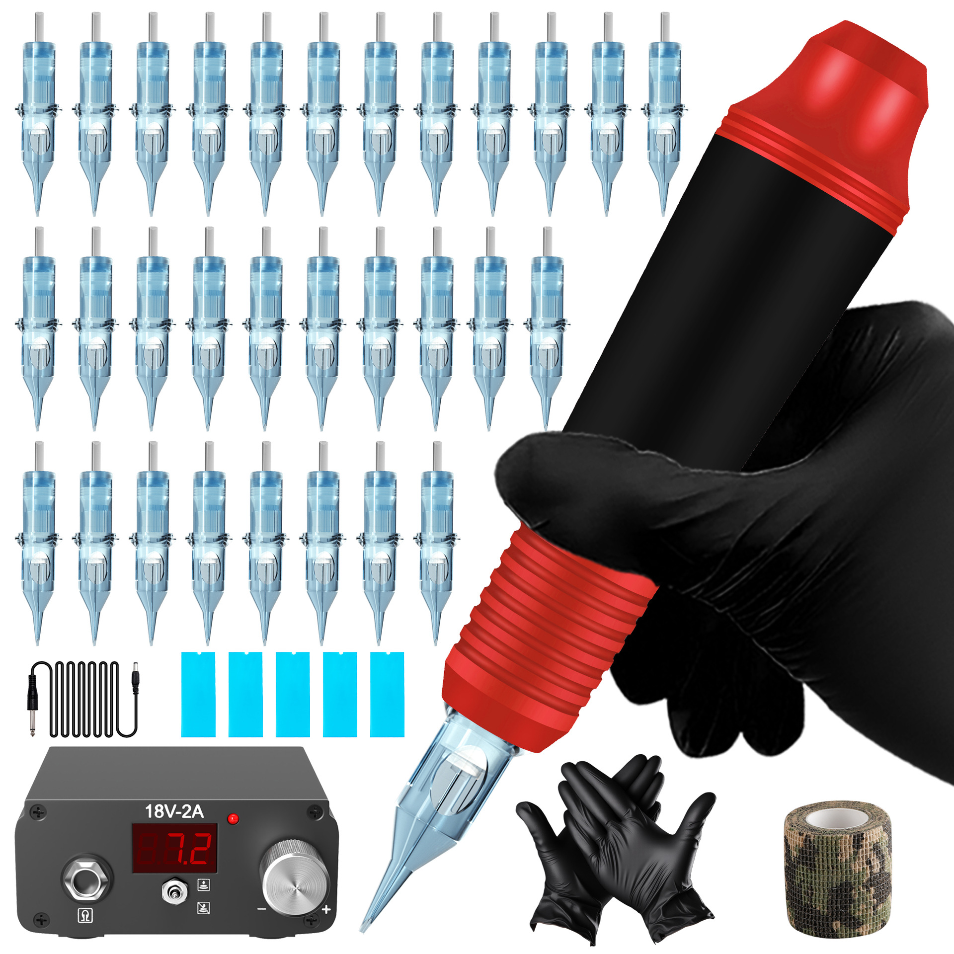 Tuffking máquina de tatuaje pluma motor todo en uno mini suministro de energía conjunto completo de equipos de tatuaje herramientas de tatuaje transfronterizas