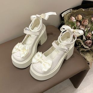 Mary Jane British-style small leather shoes women's retro 2024 new bow with skirt Japanese style jk college style single-layer shoes