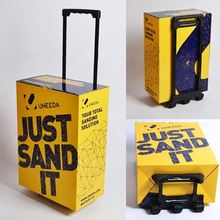 跨境外贸迪拜医药展会德国汽车展博览会广告手推车纸拉箱带轮子