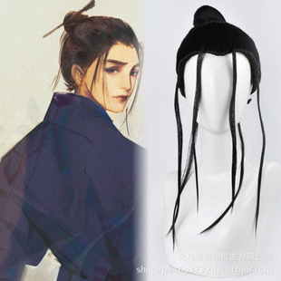 【熙珝】一人之下王也 cos 假发古装美男动漫cosplay仿真头皮假发-阿里巴巴