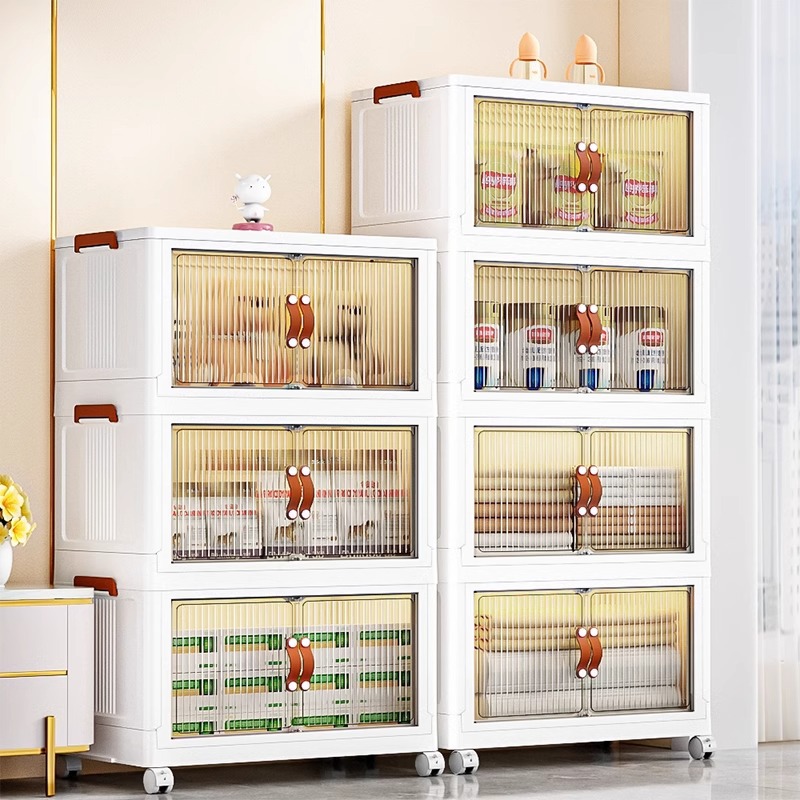 Armario de almacenamiento Qiaojie, armario de almacenamiento, plástico para el hogar, armario de bocadillos de instalación gratuita, armario de almacenamiento de juguetes de ropa para bebés y niños