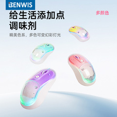 BENWIS静音幻彩携帯無線bluetoothダブルモードマウス充電人体工学ゲームマウス卸売り