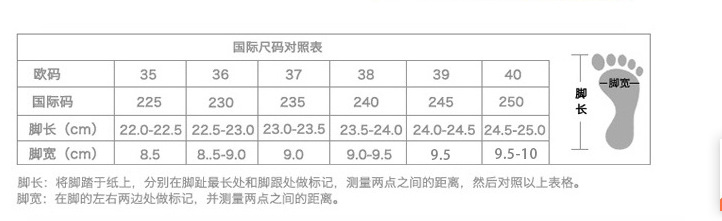 尺码表
