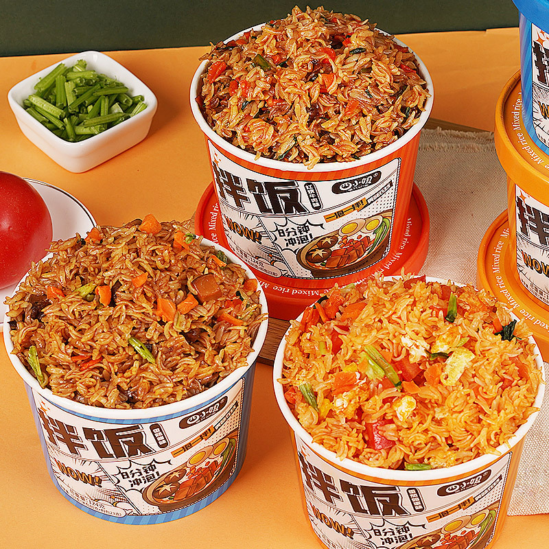 Four miss dry mixed rice self-heating rice brewing lazy ready-to-eat lunch convenient instant mixed rice barrel whole box wholesale