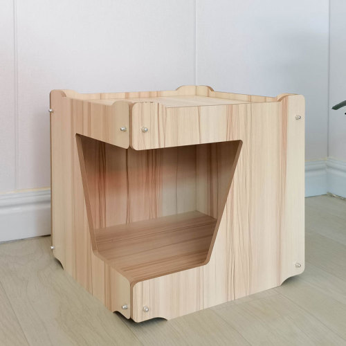 Creative wooden cat house factory direct sale, customizable wooden cat cage with fun cat house pet bed