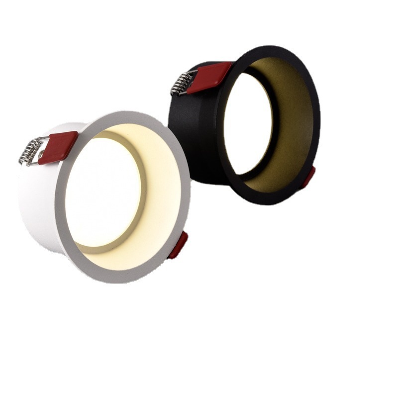 Lámpara de deslumbramiento de borde estrecho LED incrustada 75mm abierto faro de sala de estar doméstico sin iluminación principal de luz tricolor