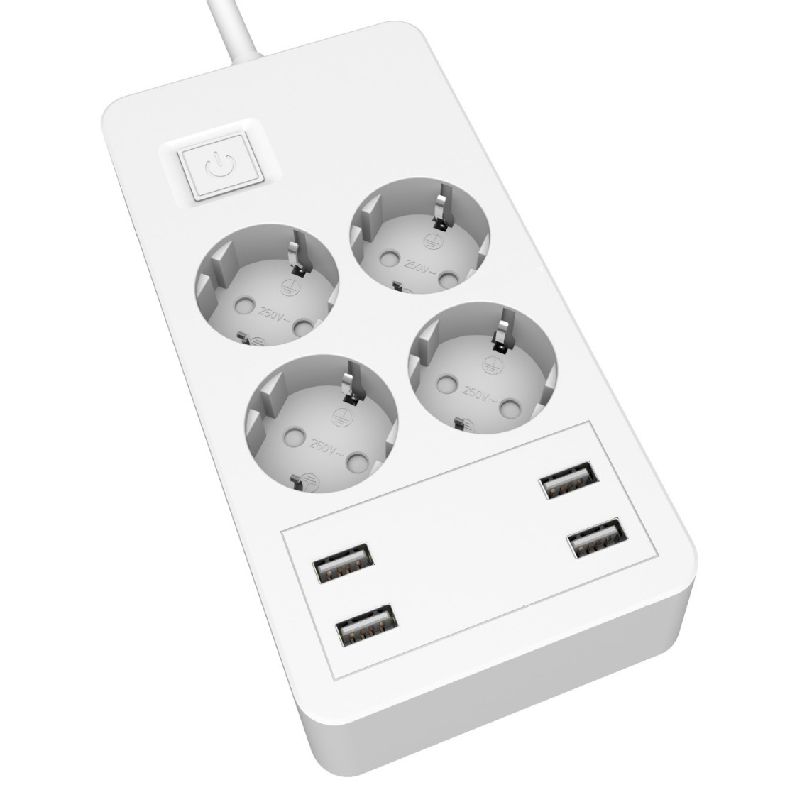 4孔位CE FCC ROHS认证外销源头厂家欧规私模家用插线板多功能排插