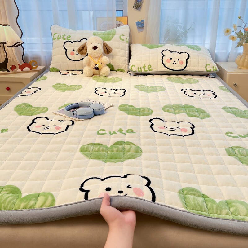 Class a Thickeneded Milk Velvet Mattress Tatami Mat Winter Warm Fleece-Lined Bed Sheetss Bed Cover Student Dormitory Quilt