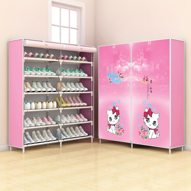 Dust-proof shoe cabinet, simple shoe cabinet, double-row large-capacity storage cabinet, combined shoe rack
