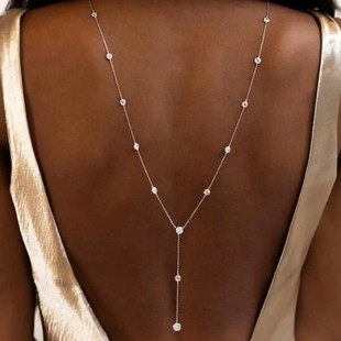 New Zircon Tassel Back Chain Female Bride Accessories Light Luxury High-end Rhinestone Body Chain Female Accessories