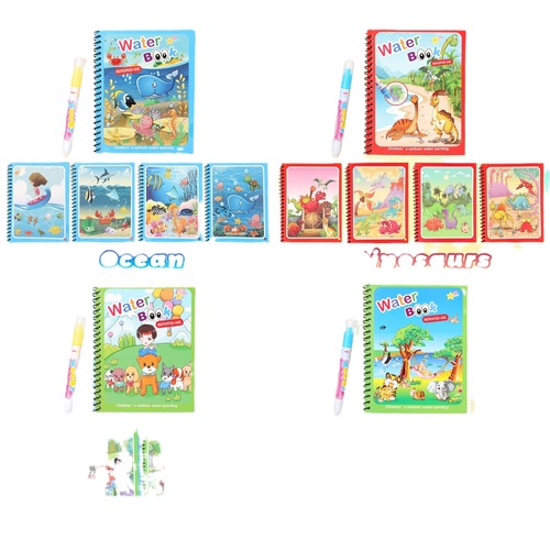 Children's magical educational water painting book, repeated graffiti, clear water hand painting book, kindergarten coloring, reusable