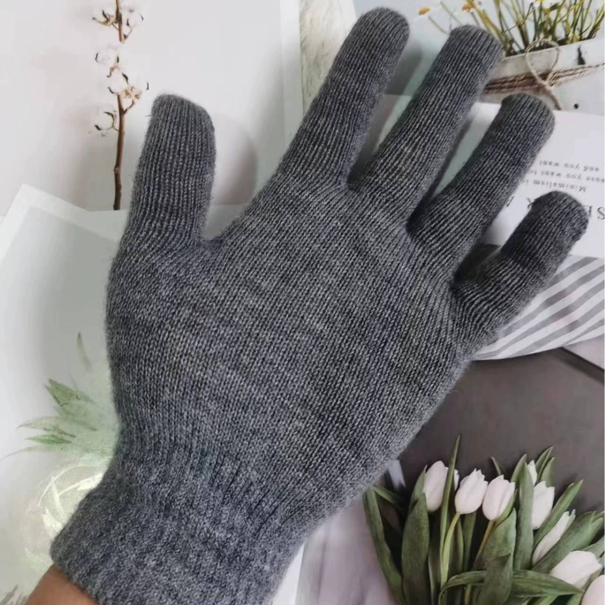 Новые шерстяные вязаные теплые перчатки, мужские и женские Холодостойкие зимние длинные с пятью пальцами, модные утолщенные перчатки для верховой езды