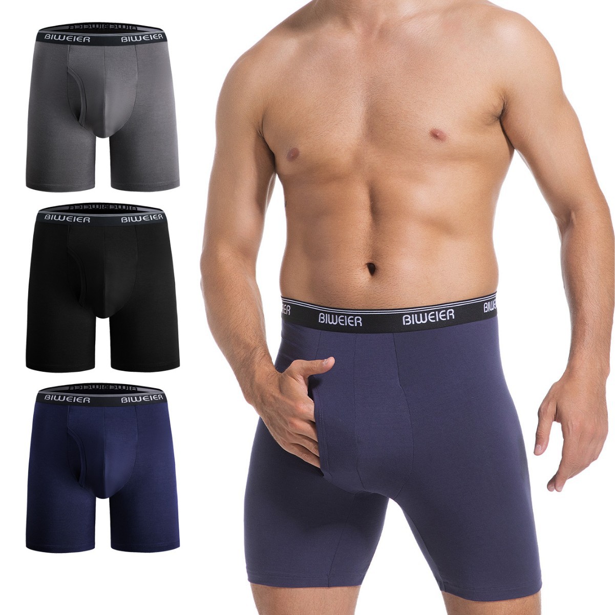 European and American Men's Underwear Modal Boxer Briefs Extended Fitness Underwear Men's Sports Boxer Underwear Export