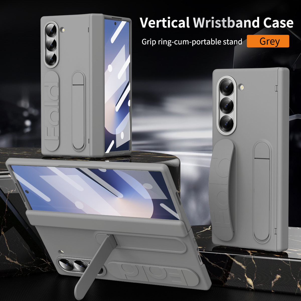 Gray [shell membrane + wrist strap + bracket + hinge]