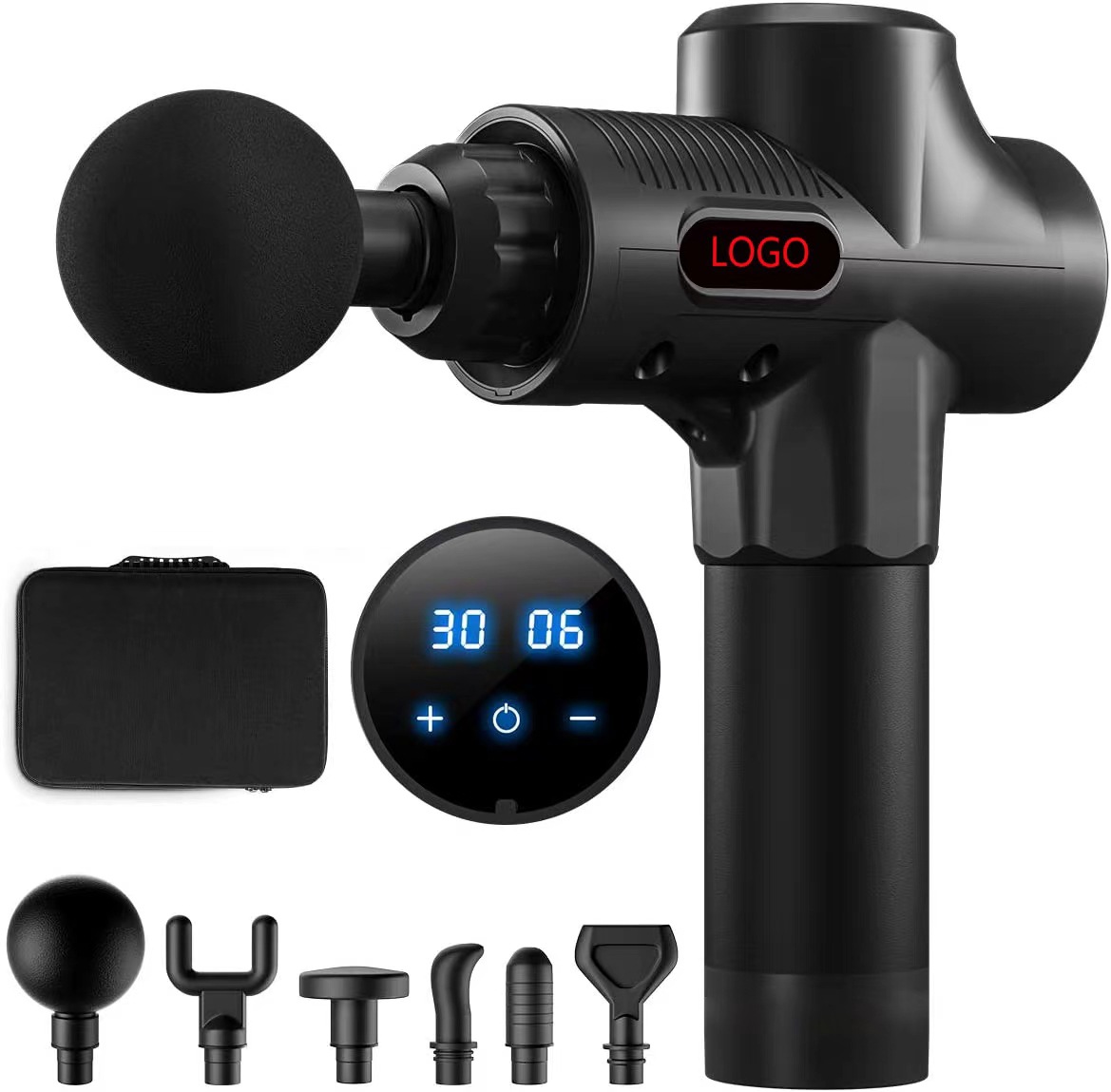 Venta directa de fábrica pistola fascial sin escobillas inteligente pantalla táctil pistola de masaje transfronteriza al por mayor relajación muscular fitness equipo de masaje