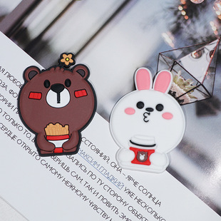 Japanese and Korean mobile phone case cartoon patch pvc fries bear white rabbit rubber refrigerator sticker DIY driver's license sticker silicone accessories
