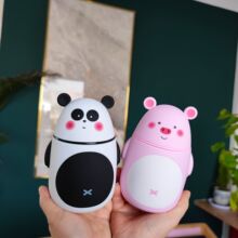 创意卡通动物熊猫猪土拨鼠老虎玻双层玻璃杯礼品学生果汁水杯可爱