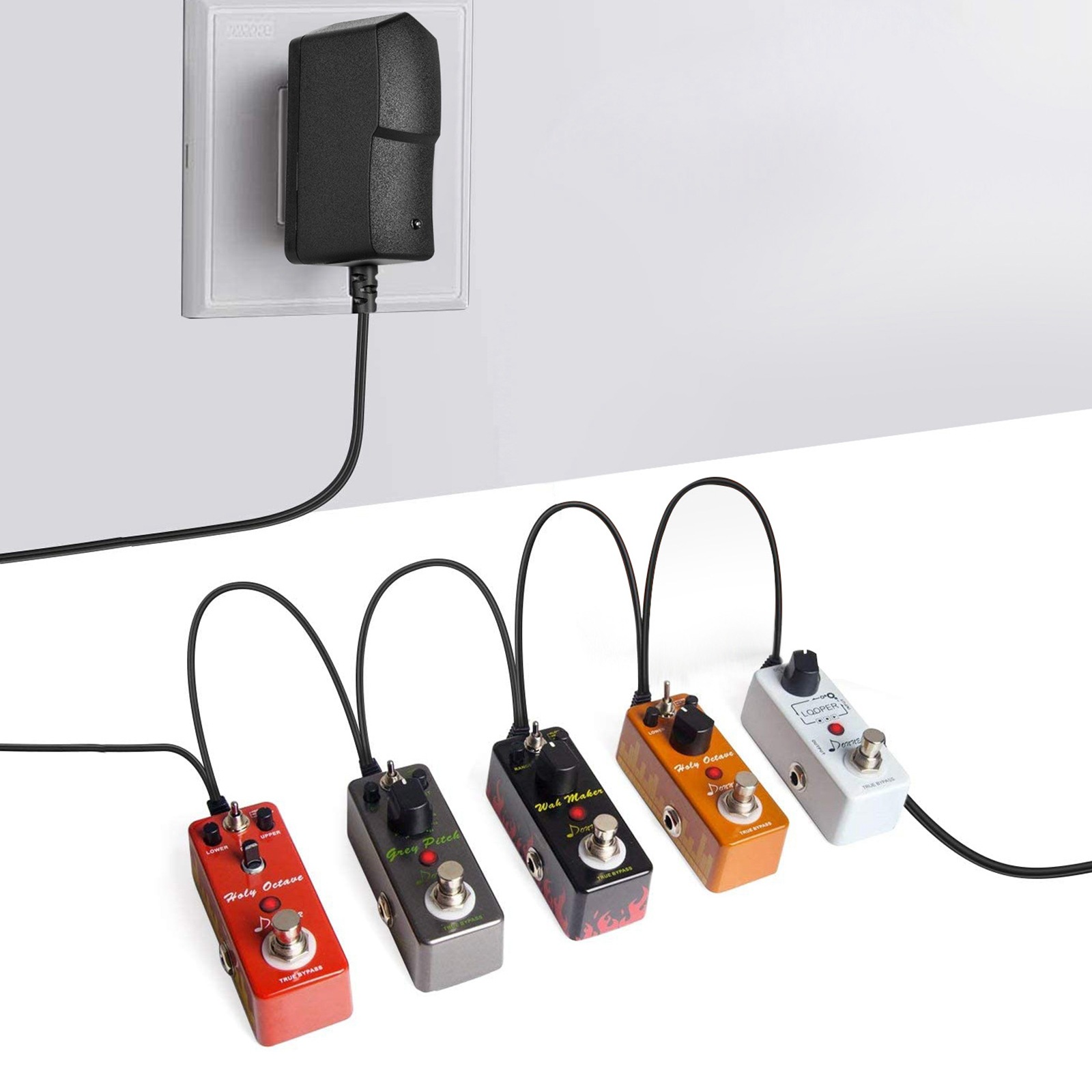 9V 850mA适配器+1拖5路菊花链接线电吉他效果器电源线(线长2米)-阿里巴巴