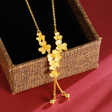 沙金花朵流苏古法传承项链百花百搭女士气质富贵吉祥饰品厂家批发