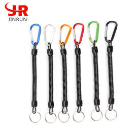 路亚钳渔具失手绳工具中号带6色登山扣伸缩钓鱼护竿绳伸缩护竿绳