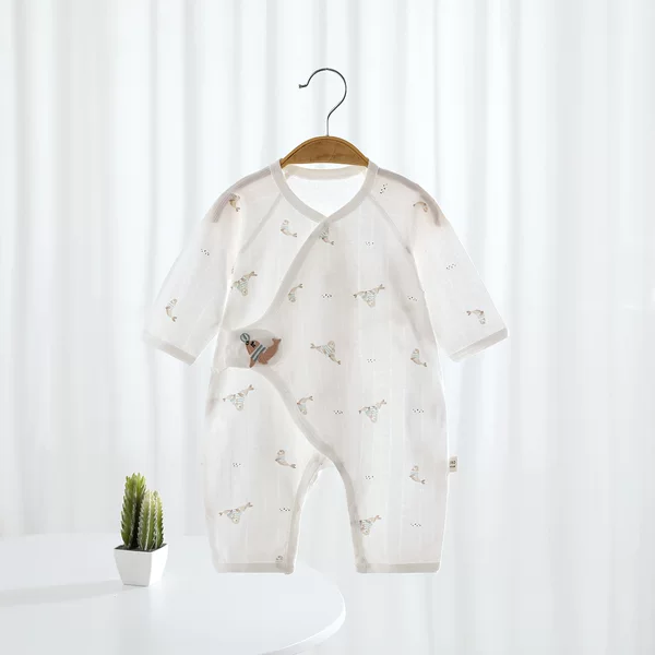 Newborn Class A jumpsuit summer cotton thin boneless clothes long-sleeved baby summer air-conditioning clothes