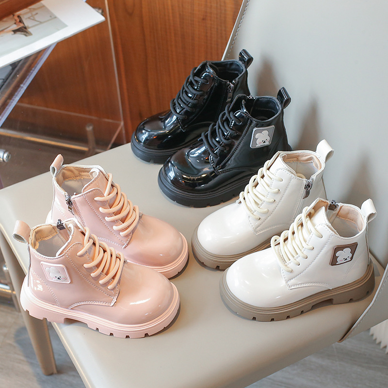 Botas curtas estilo britânico para meninos e meninas, moda infantil 2024, versátil, primavera e outono_voghion.com