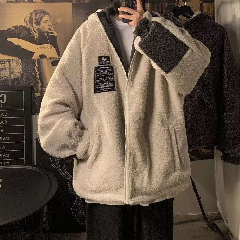 Mm6168 Winter Neutral Style Granular Plush Sweater Cotton Jacket Men's Loose Jacket Men's and Women's Large Size Tops