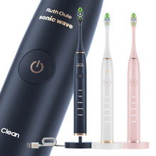 源头工厂V6续航260天跨境声波扫振电动牙刷杀菌智能软毛无线充电