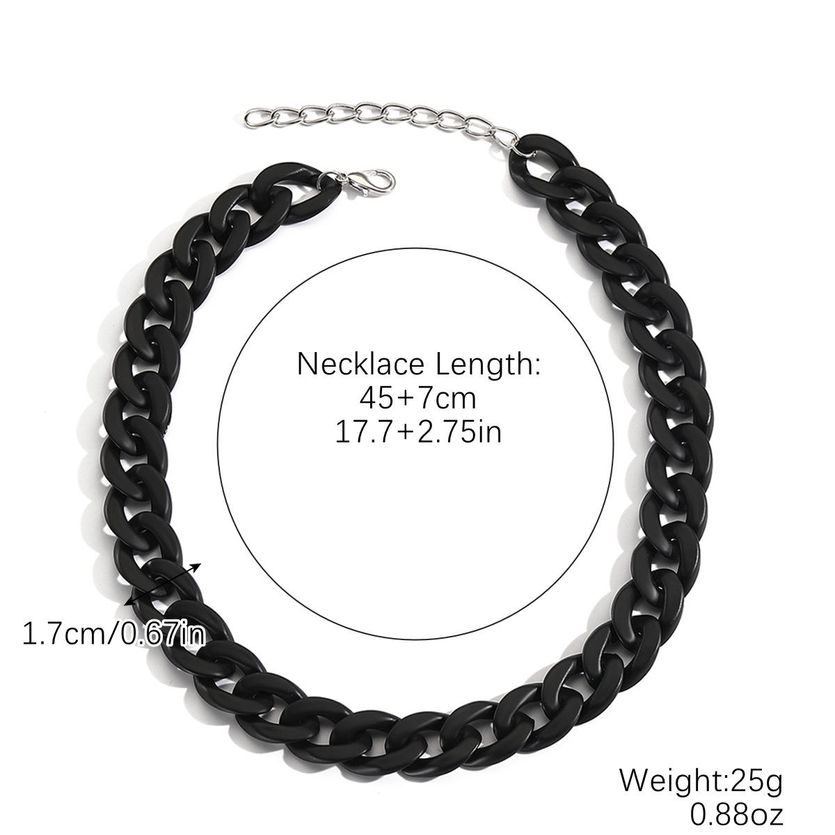 jewelry punk style necklace peripheral trend exaggerated simple acrylic chain necklace female_voghion.com
