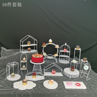 Decoración de mesa de postre de estilo europeo soporte de exhibición bandeja de pastel Decoración de mesa de boda traje creativo té de la tarde Merienda soporte image 21