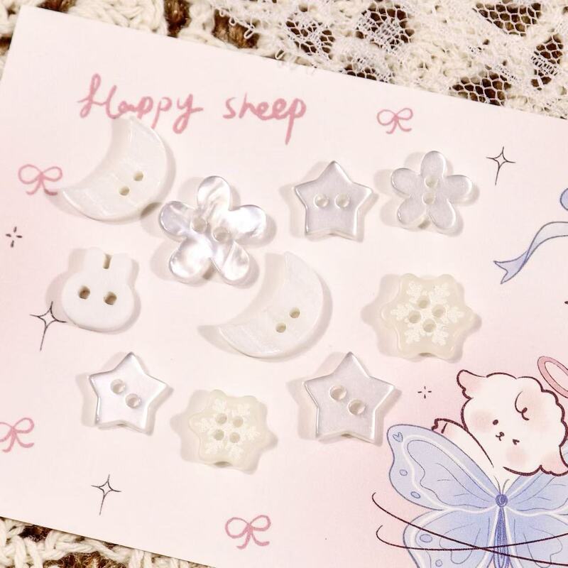 Star Moon Pearlescent Special-Shaped Buttons DIY Handbag Shirt Sewing String Bracelet Decoration Accessories Small Buttons Star Moon Pearlescent Special-Shaped Buttons DIY Handbag Shirt Sewing String Bracelet Decoration Accessories Small Buttons