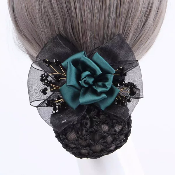 Cross-border explosions professional flower rose net pocket nurse bank hotel waiter work hairpin hair net