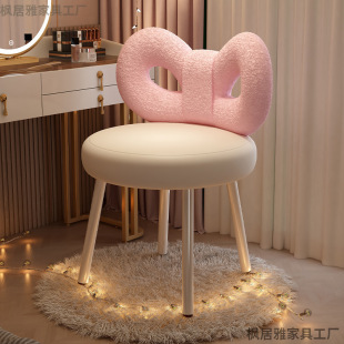 Light Luxury Makeup Chair Advanced Dressing Chair Leather Dressing Table Stool Cream Style Bedroom Girl's Chair