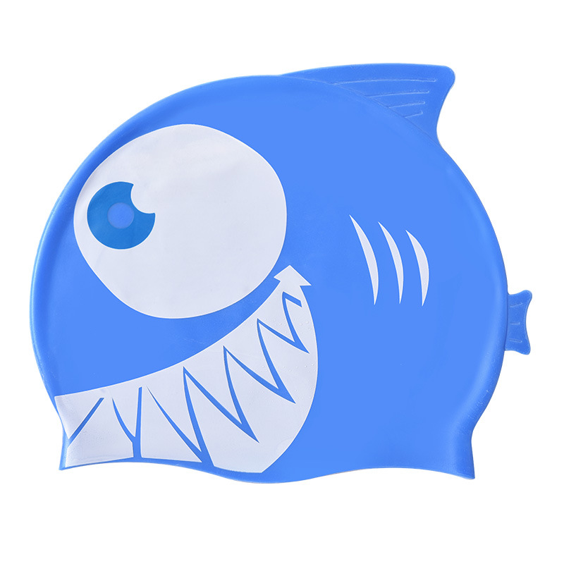 Sombreros de baño de silicona para niños y niñas, dibujos animados, protección de oídos impermeable universal, cabello largo cómodo, sombreros de baño para niños
