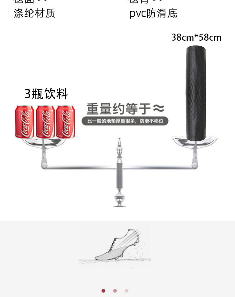 义乌洁太 PVC单条纹地垫入户防尘吸水蹭脚防滑家用脚垫门垫地毯详情3