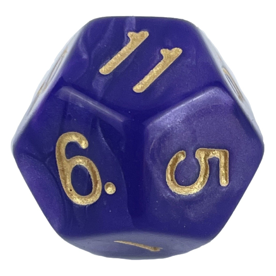 Acrylic DND Dice Running Group Game Teaching d12 Table Game 12 Face COC Pearl Pattern Transparent Color Cross Border