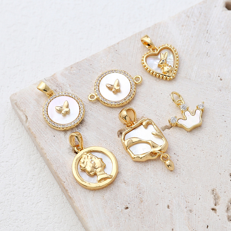 7g Weight Pendant, Earring Findings Jewelry Making Type 18K Gold Plated Plating Material Shell Inlay Material Charms, Bracelets, Necklace, Jewelry Accessories Classification 1 Piece Quantity 14k gold filled, Copper Material Geometric, Bag, Bear, Rose Pattern Plating, Inlay Design Retro Style 1 Piece 14k Gold Filled Copper Shell Geometric Bag Bear Pendant Earring Findings Charms Bracelets Necklace 4