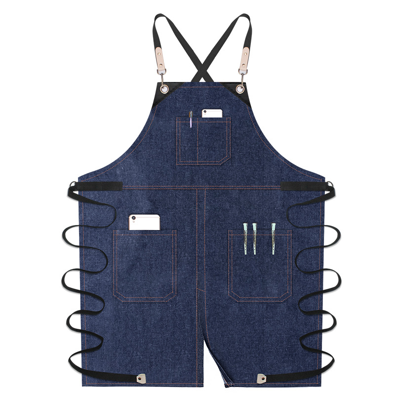 Transfronterizos Amazon delantal vaquero nuevo barbero vestido de trabajo barista delantal al por mayor un envío gratuito